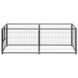 Dog Kennel Black 200x100x70 cm Steel - Side View