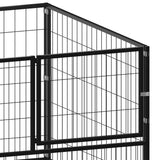 Dog Kennel Black 200x100x70 cm Steel - 45-Degree Angle