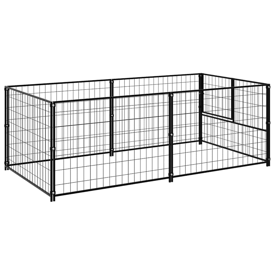 Dog Kennel Black 200x100x70 cm Steel