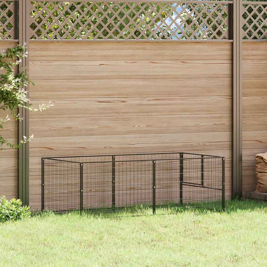 Dog Kennel Black 200x100x70 cm Steel