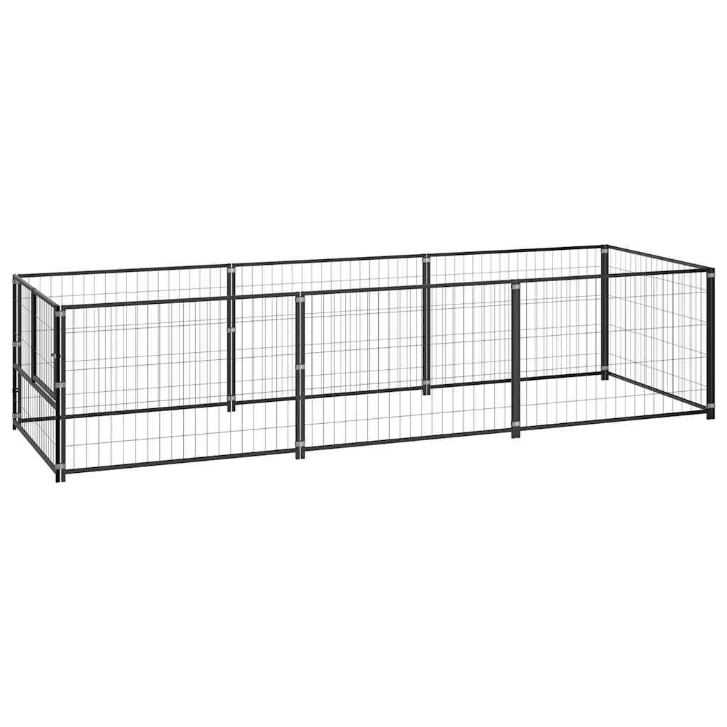 Dog Kennel Black 300x100x70 cm Steel