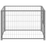 Dog Kennel Silver 100x100x70 cm Steel - Side View