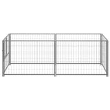 Dog Kennel Silver 200x100x70 cm Steel - Front View