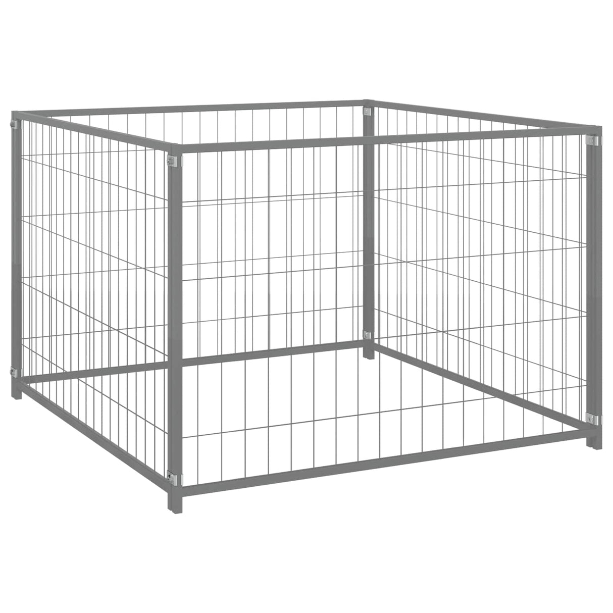 Dog Kennel Silver 300x100x70 cm Steel