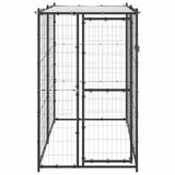 Outdoor Dog Kennel Steel with Roof 110x220x180 cm - Front View