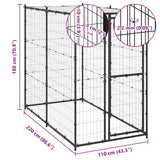 Outdoor Dog Kennel Steel with Roof 110x220x180 cm
