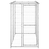 Outdoor Dog Kennel Galvanised Steel with Roof 110x220x180 cm - Front View