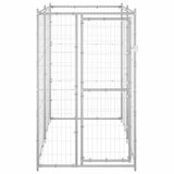 Outdoor Dog Kennel Galvanised Steel 110x220x180 cm - Front View