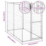 Outdoor Dog Kennel Galvanised Steel 110x220x180 cm - Rear View