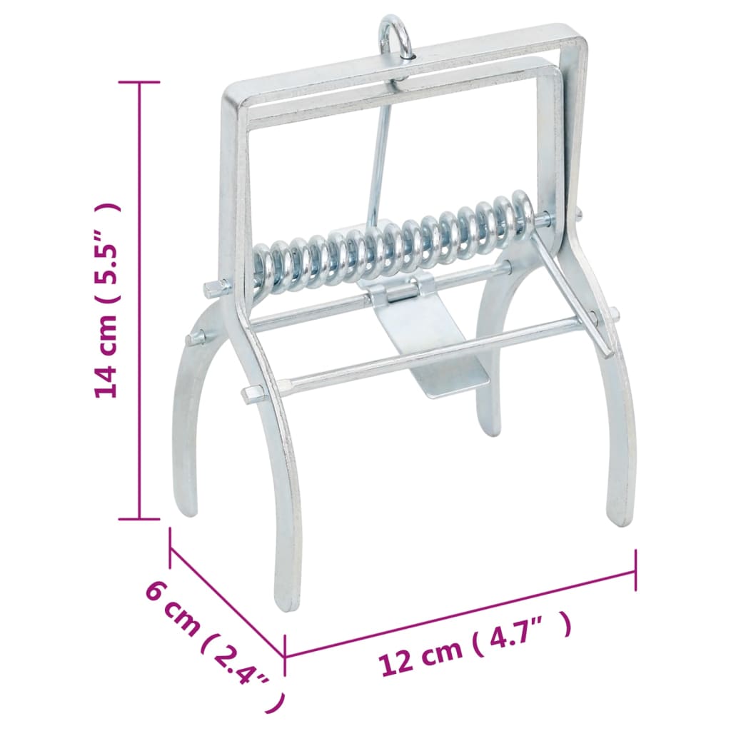Mole Traps 4 pcs Silver Galvanised Steel