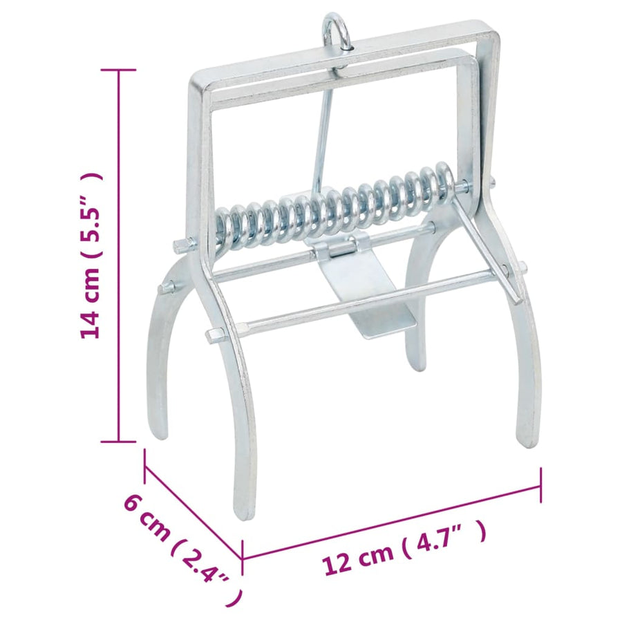 Mole Traps 4 pcs Silver Galvanised Steel