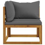 2-seater Garden Bench with Dark Grey Cushions - Top-Down View