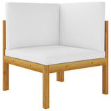 2-seater Garden Bench with Cushions Wood Acacia&Rope - Front View