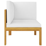 2-seater Garden Bench with Cushions Wood Acacia&Rope - Side View