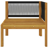 2-seater Garden Bench with Cushions Wood Acacia&Rope