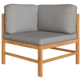 2-seater Garden Bench with Dark Grey Cushions - Front View