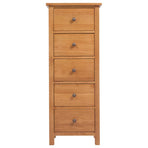 Tall Chest of Drawers 45x32x110 cm Solid Oak Wood