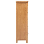 Tall Chest of Drawers 45x32x110 cm Solid Oak Wood