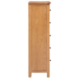 Tall Chest of Drawers 45x32x110 cm Solid Oak Wood - Side View