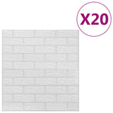3D Wallpaper Bricks Self-adhesive 20 pcs White - Front View