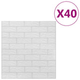 3D Wallpaper Bricks Self-adhesive 40 pcs White - Front View