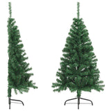 Artificial Half Christmas Tree with Stand Green 120 cm PVC - Side View