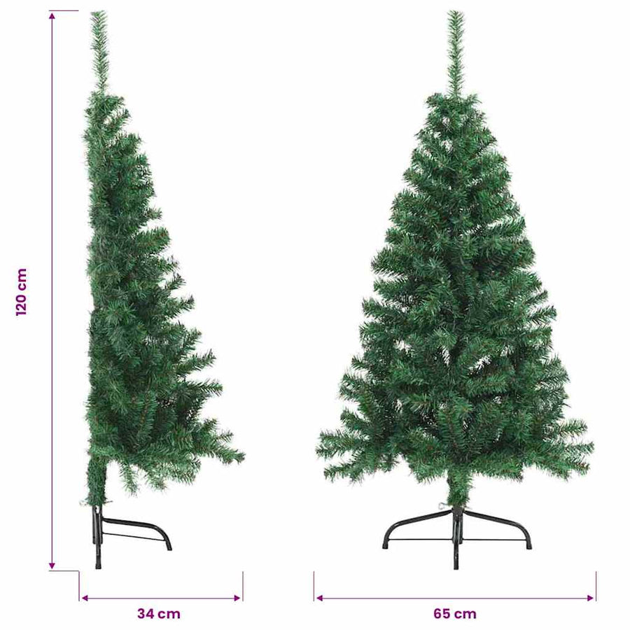 Artificial Half Christmas Tree with Stand Green 120 cm PVC