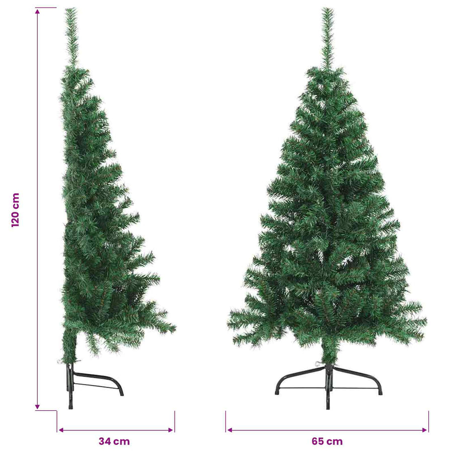 Artificial Half Christmas Tree with Stand Green 120 cm PVC