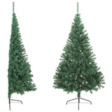 Artificial Half Christmas Tree with Stand Green 240 cm PVC - Top-Down View