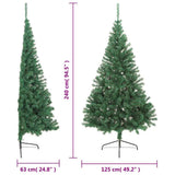 Artificial Half Christmas Tree with Stand Green 240 cm PVC - Extra Image