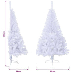 Artificial Half Christmas Tree with Stand White 120 cm PVC
