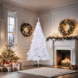 Artificial Half Christmas Tree with Stand White 180 cm PVC - Front View