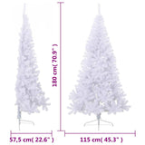 Artificial Half Christmas Tree with Stand White 180 cm PVC - Extra Image