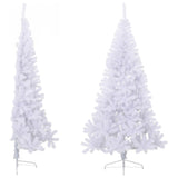 Artificial Half Christmas Tree with Stand White 210 cm PVC - Side View