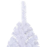 Artificial Half Christmas Tree with Stand White 210 cm PVC - 45-Degree Angle