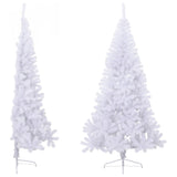 Artificial Half Christmas Tree with Stand White 240 cm PVC - Side View