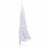 Artificial Half Christmas Tree with Stand White 240 cm PVC - Top-Down View