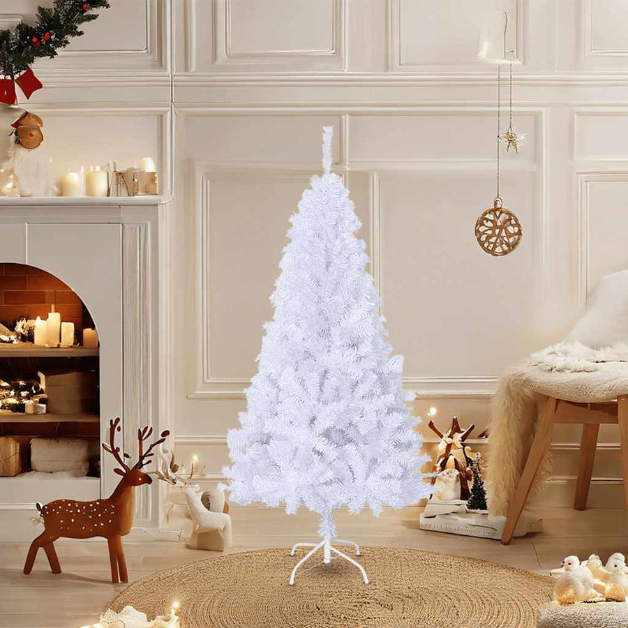 Artificial Christmas Tree with Thick Branches White 120 cm PVC