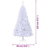 Artificial Christmas Tree with Thick Branches White 120 cm PVC - Close-Up Angle