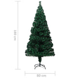 Artificial Christmas Tree with Stand Green 180 cm Fibre Optic - Close-Up Angle