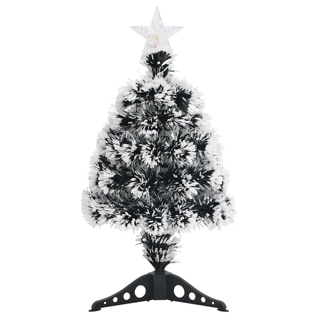 Pre-lit Christmas Tree Green and White 64 cm Fibre Optic