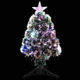 Pre-lit Christmas Tree Green and White 64 cm Fibre Optic