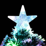 Pre-lit Christmas Tree Green and White 64 cm Fibre Optic - Top-Down View