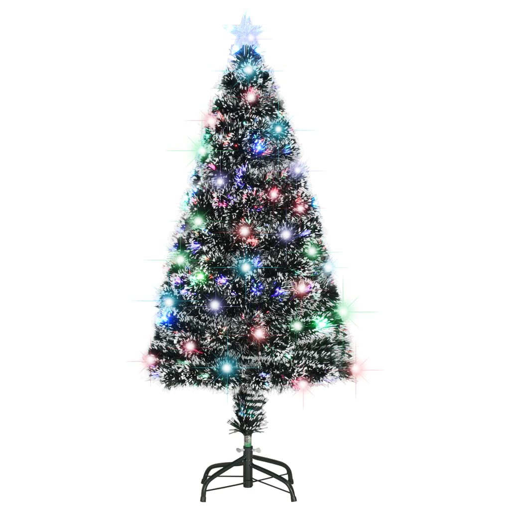 Pre-lit Christmas Tree Green and White 120 cm Fibre Optic