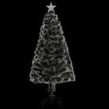 Pre-lit Christmas Tree Green and White 120 cm Fibre Optic - Side View