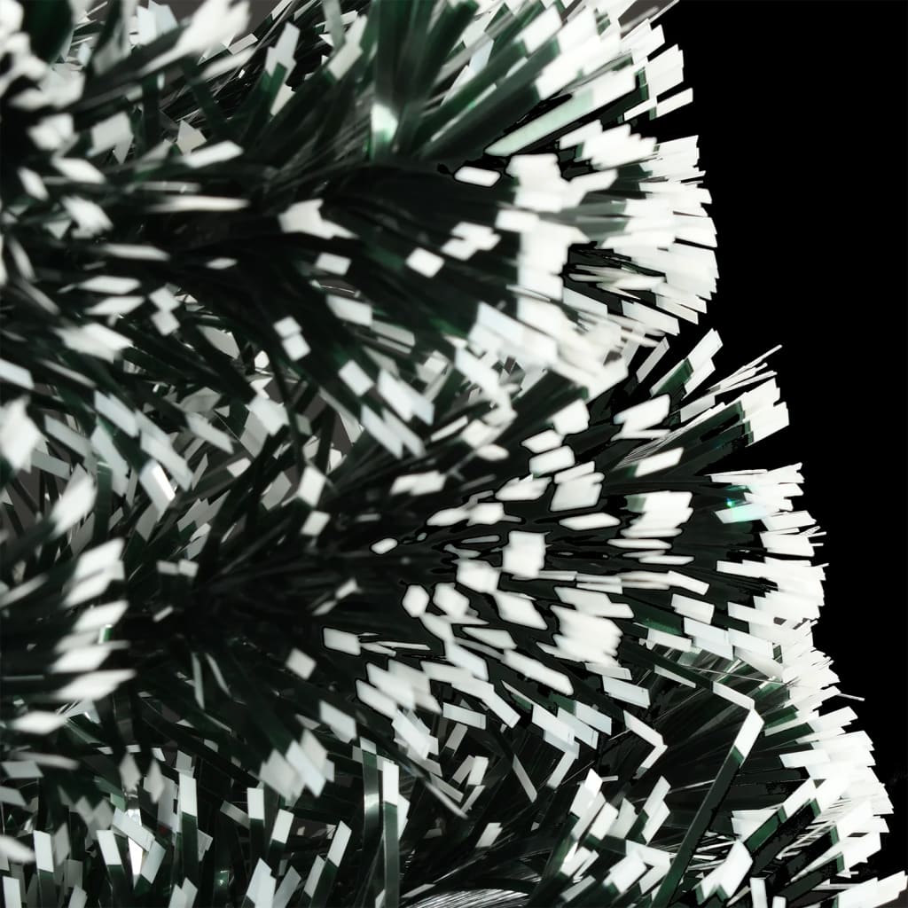 Pre-lit Christmas Tree Green and White 120 cm Fibre Optic