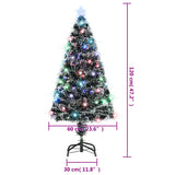 Pre-lit Christmas Tree Green and White 120 cm Fibre Optic