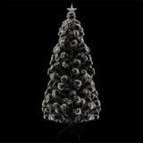 Pre-lit Christmas Tree Green and White 150 cm Fibre Optic