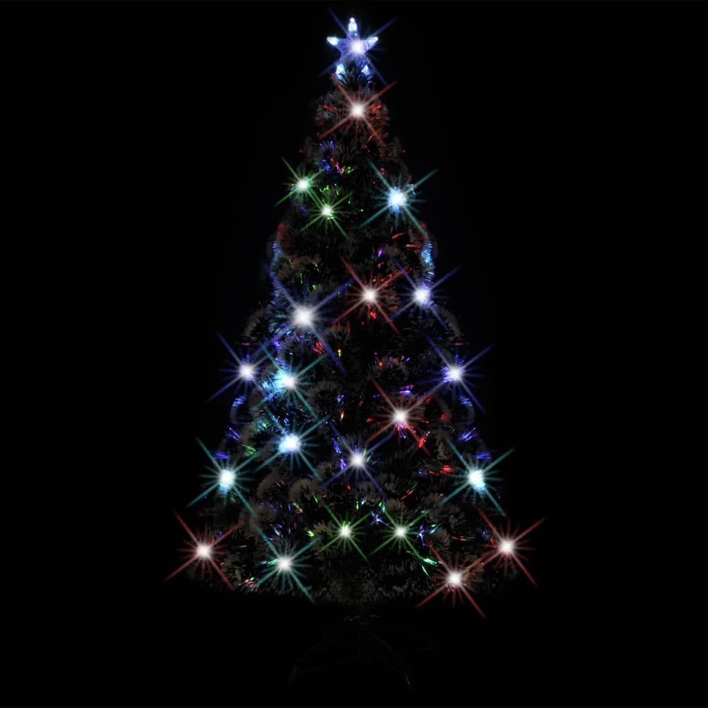Pre-lit Christmas Tree Green and White 180 cm Fibre Optic