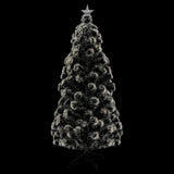 Pre-lit Christmas Tree Green and White 180 cm Fibre Optic
